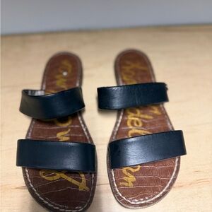 Sam Edelman Black Double-Strap Slide Sandals